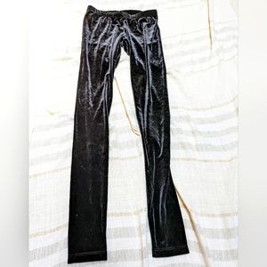 New 6126 Lindsay Lohan black velour leggings size 00 low rise